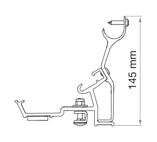 Kit Roof Rail Ducato Extra / Cover – rysunek techniczny (katalog Fiamma, s. 285)