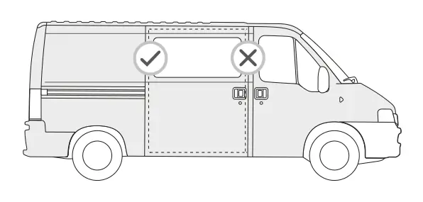 Safe Door Van – rysunek techniczny (katalog Fiamma, s. 296)