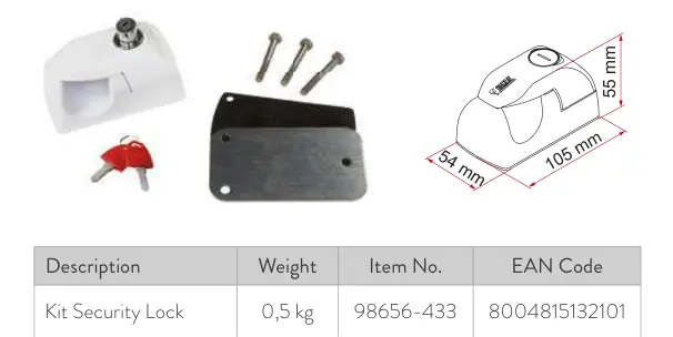 Kit Security Lock / Security Grip – rysunek techniczny (katalog Fiamma, s. 297)